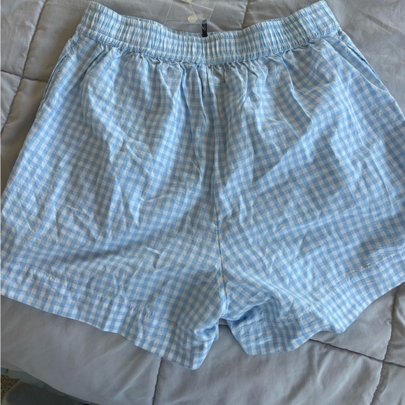 Anthropologie Blue Gingham Pajama Shorts - Picture 4 of 4